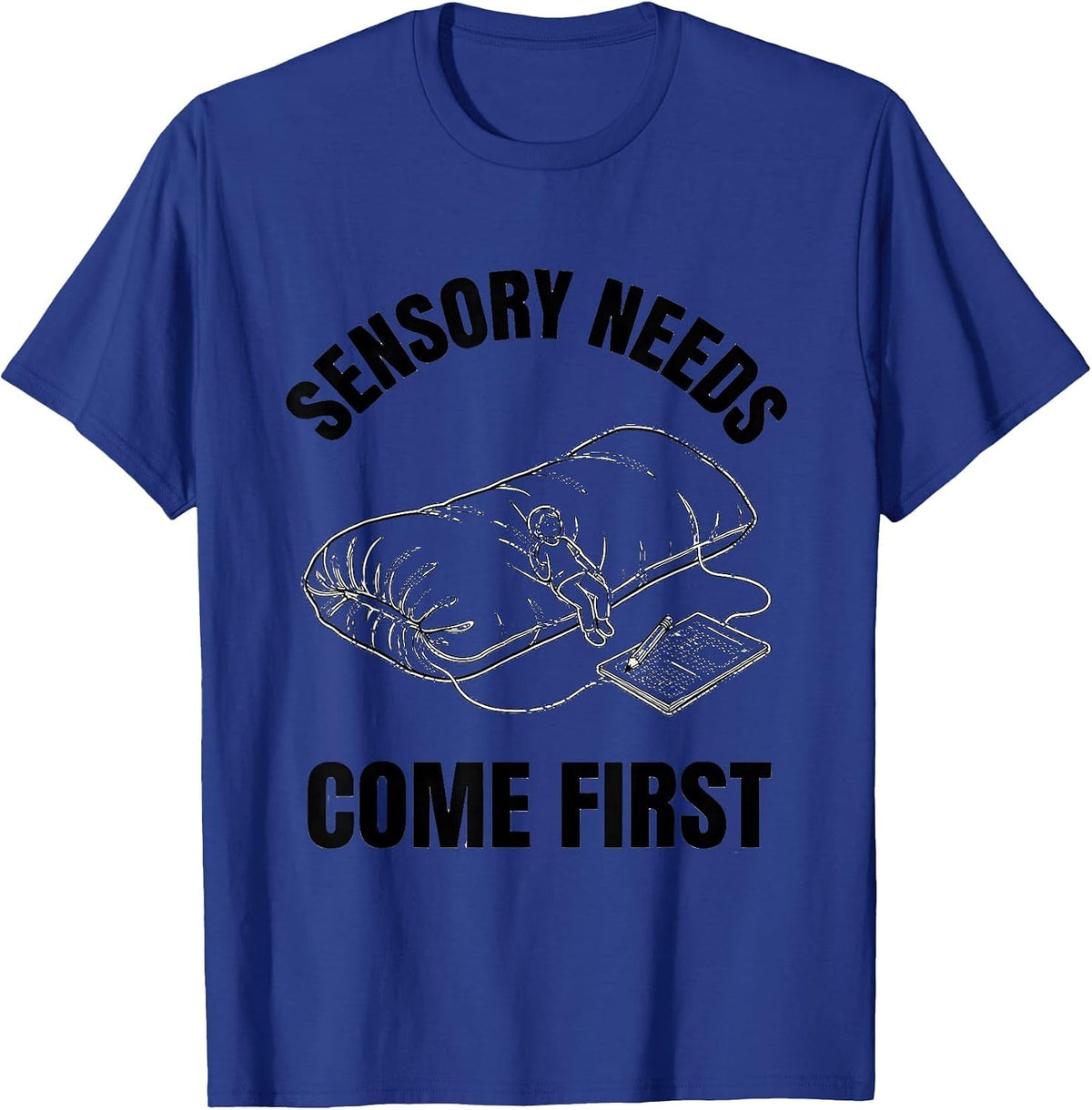 Sensory Needs Come First Occupational Therapy Sensory T-Shirt, Men, Royal Blue, X-Large - As Pictured