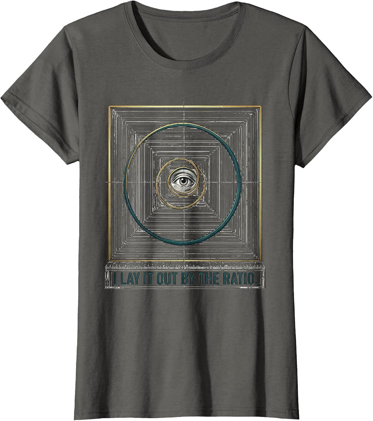 Women's I Lay It Out By The Ratio Math Teacher Sacred Geometry T-Shirt - Asphalt Grey