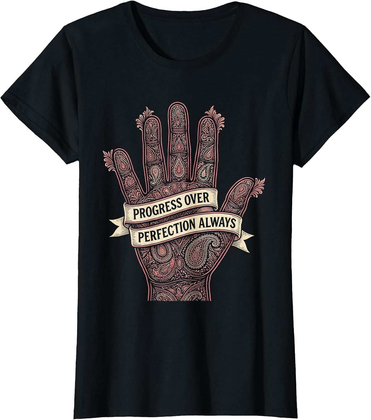Progress Over Perfection Occupational Therapy Design T-Shirt - Black