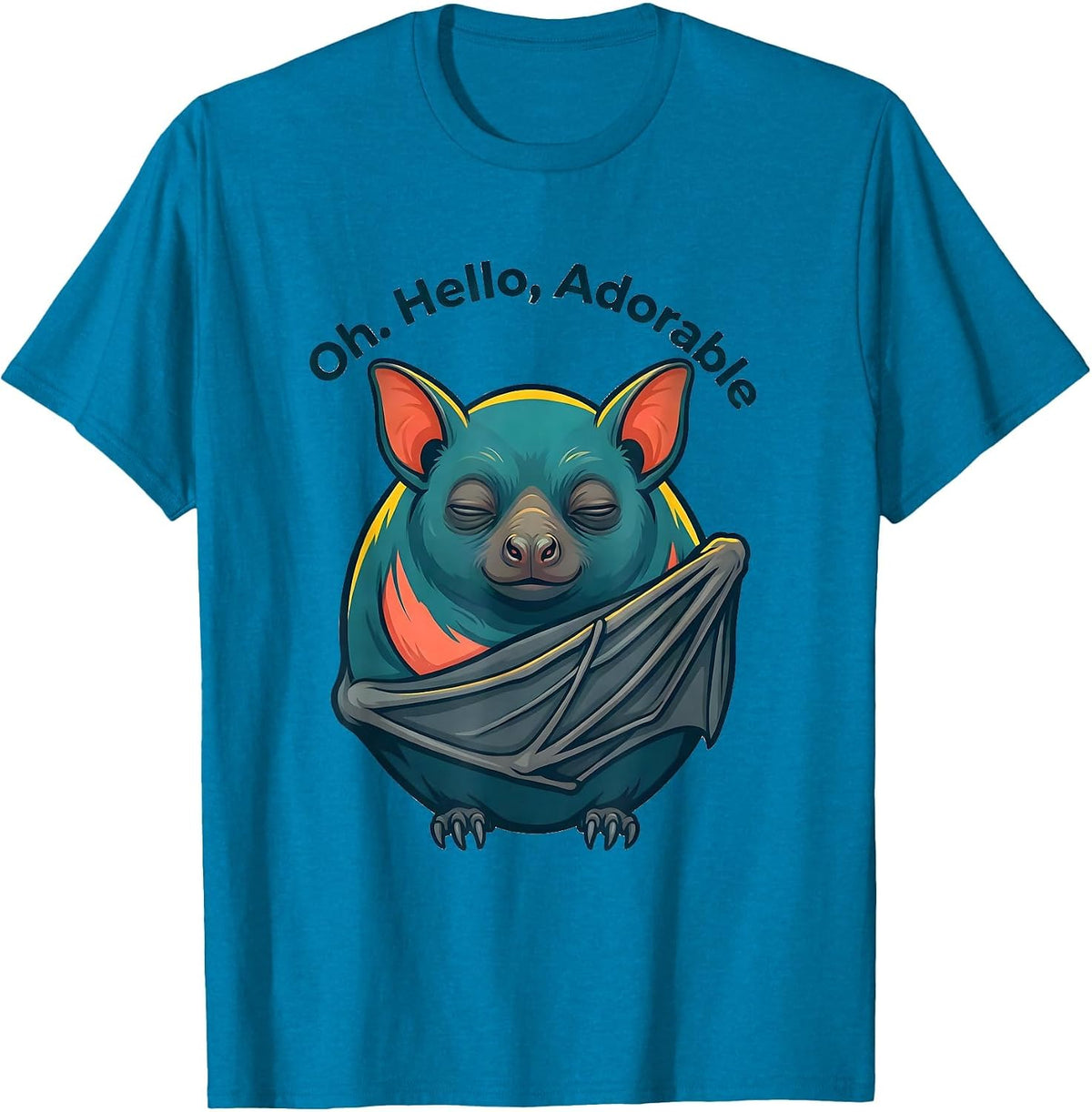 Oh. Hello, Adorable Vintage Bat Lover Halloween Nature T-Shirt - Sapphire Blue