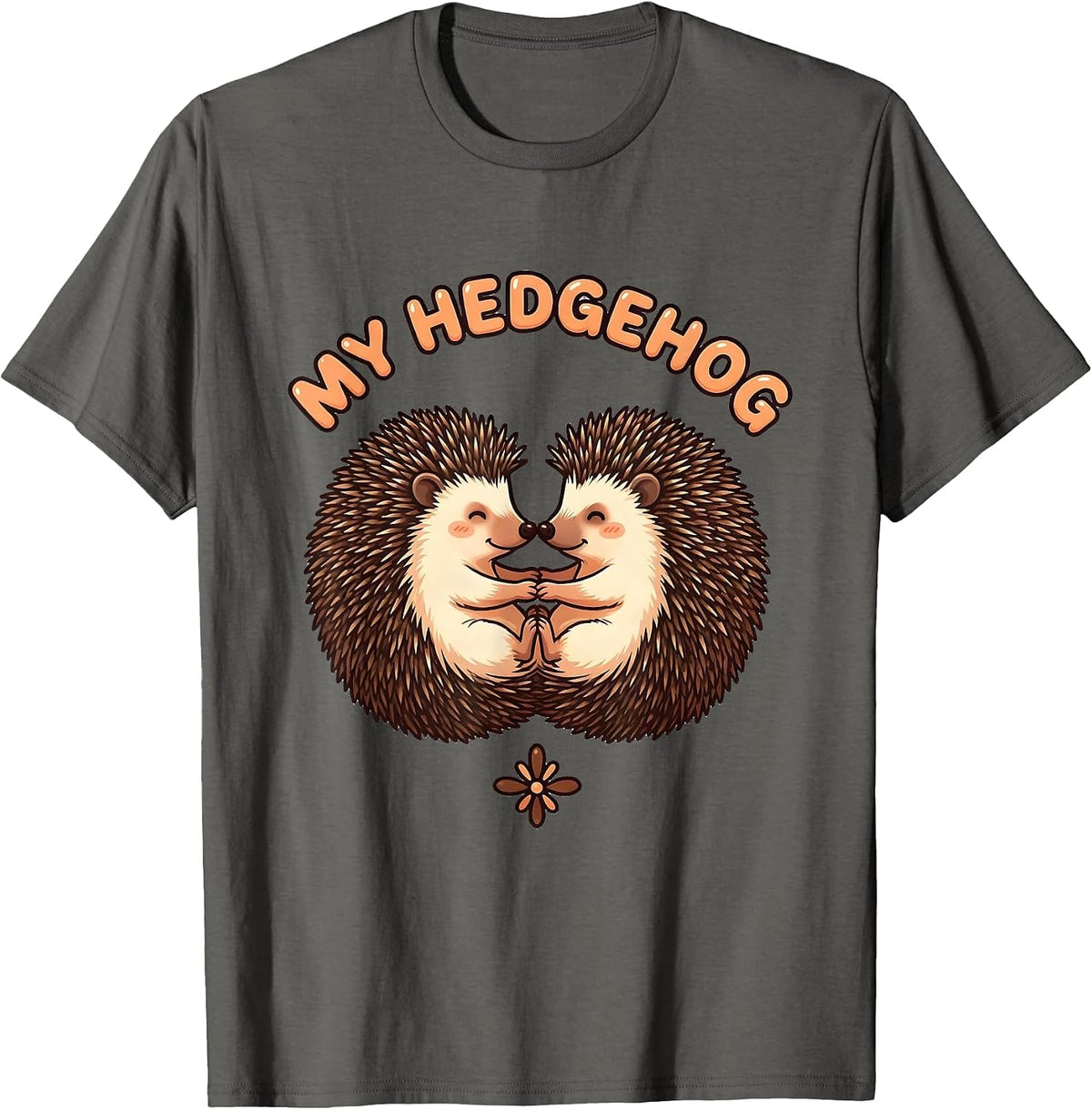 Men's My Hedgehog Cute Kawaii Hedgehog Lover Animal Humor T-Shirt - Asphalt Grey