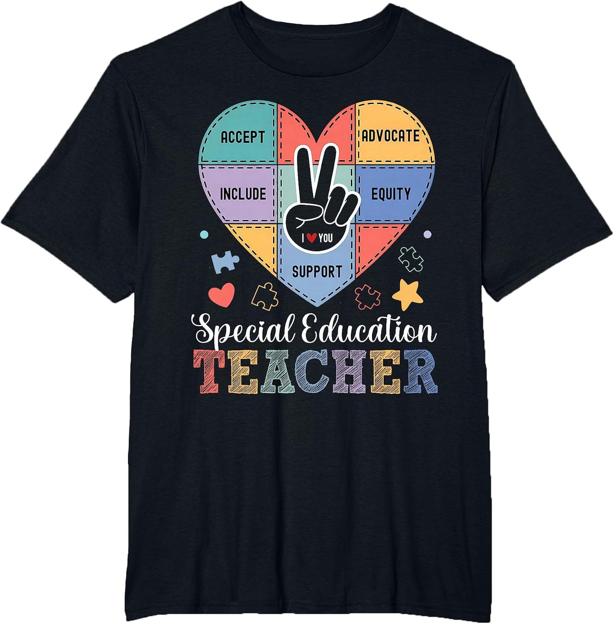 Inclusion Special Education Back to School SPED Teachers T-Shirt - Black