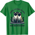 Men's Siamese Cats Make Me Happy People Make My Head Hurt Funny T-Shirt - Kelly Green