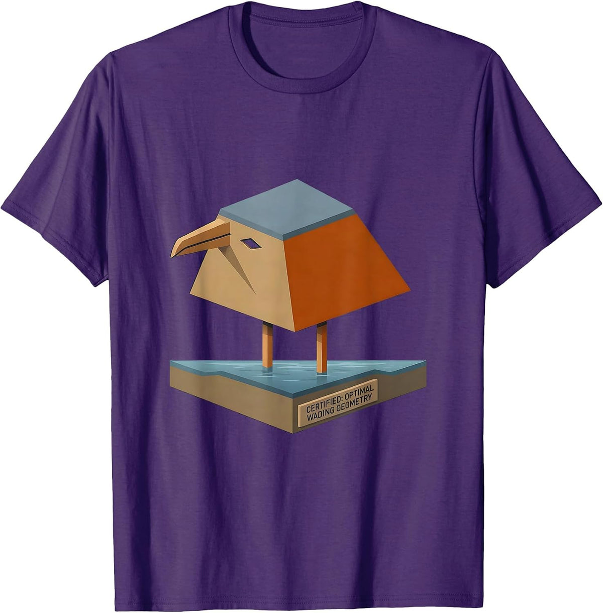 Certified Optimal Wading Geometry Funny Triangull Bird Pun T-Shirt - Purple