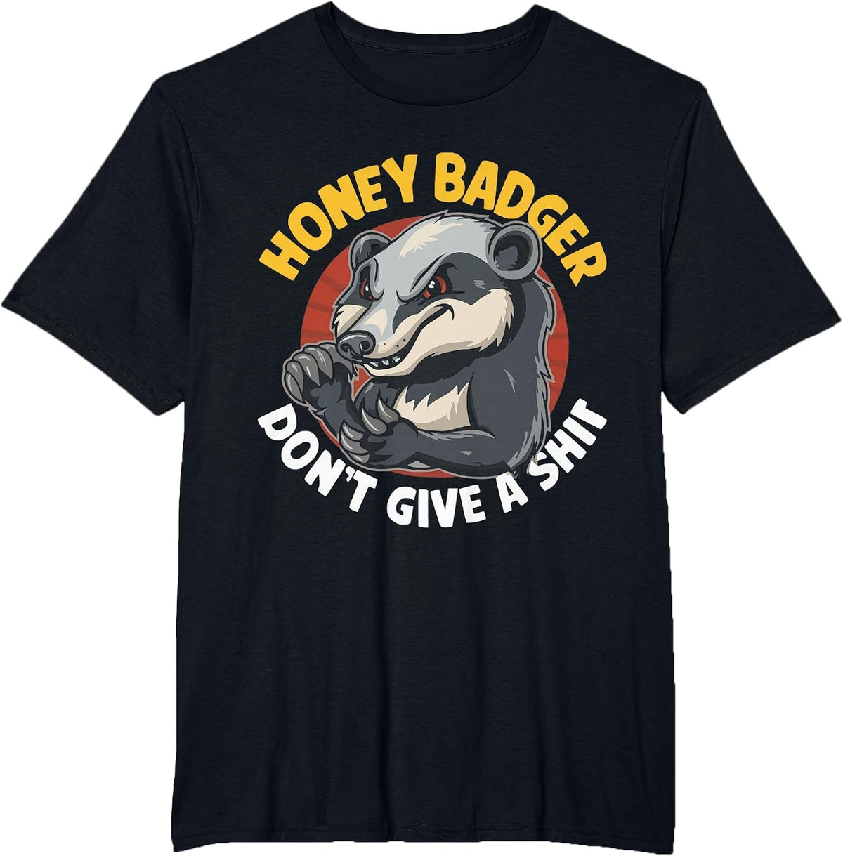Funny Honey Badger Don't Give A Shit T-Shirt - Black