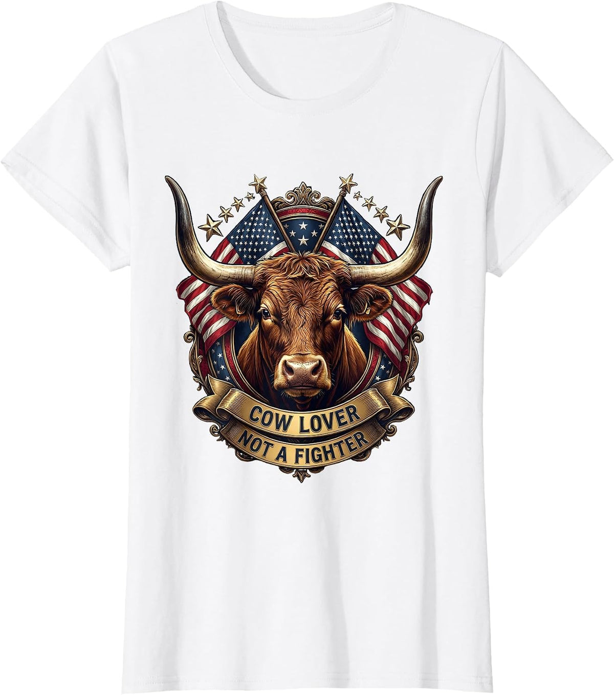 Cow Lover Not A Fighter Funny Cattle Design T-Shirt - White