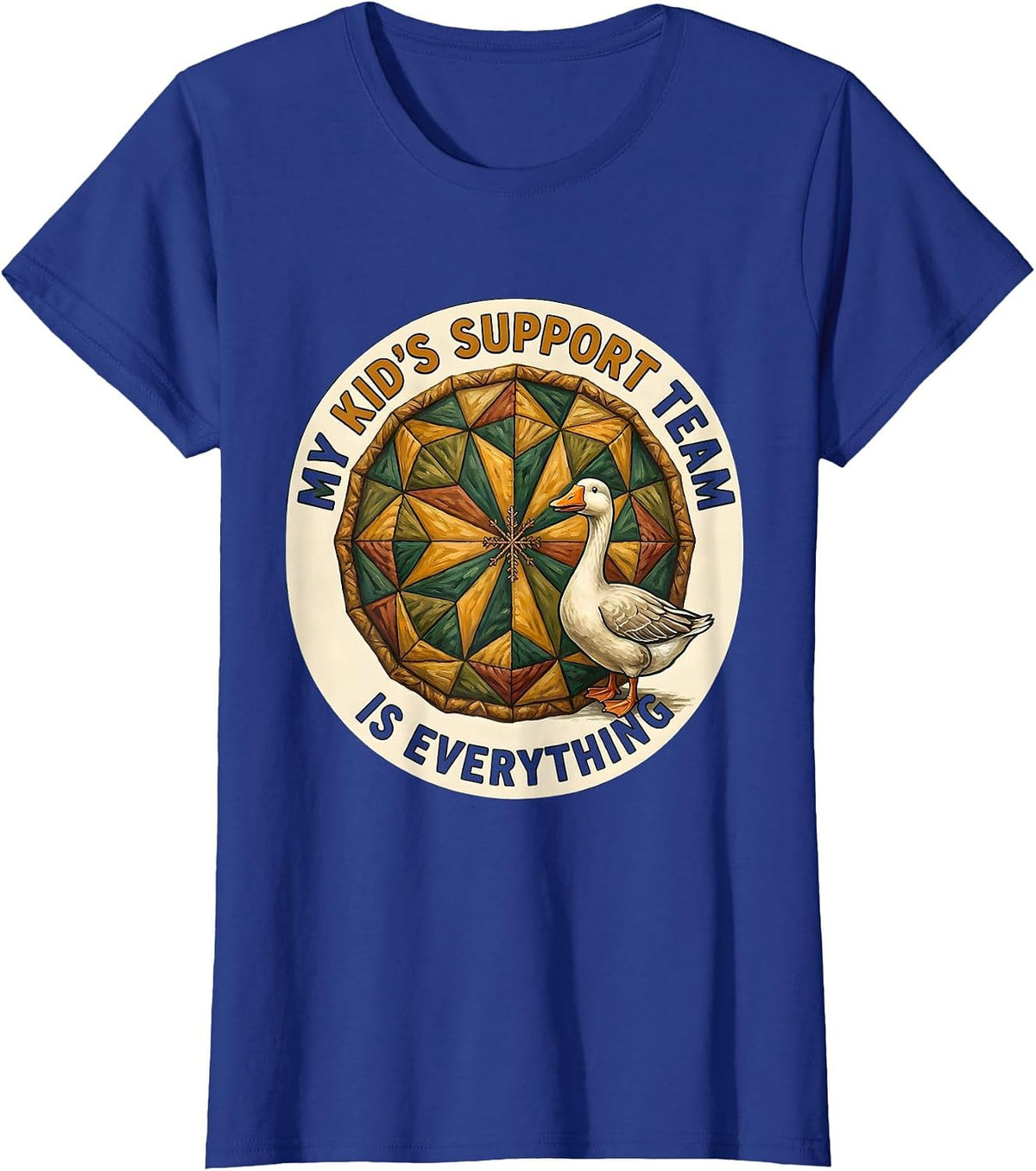 Women's My Kid's Support Team Is Everything Funny Special Education T-Shirt - Royal Blue