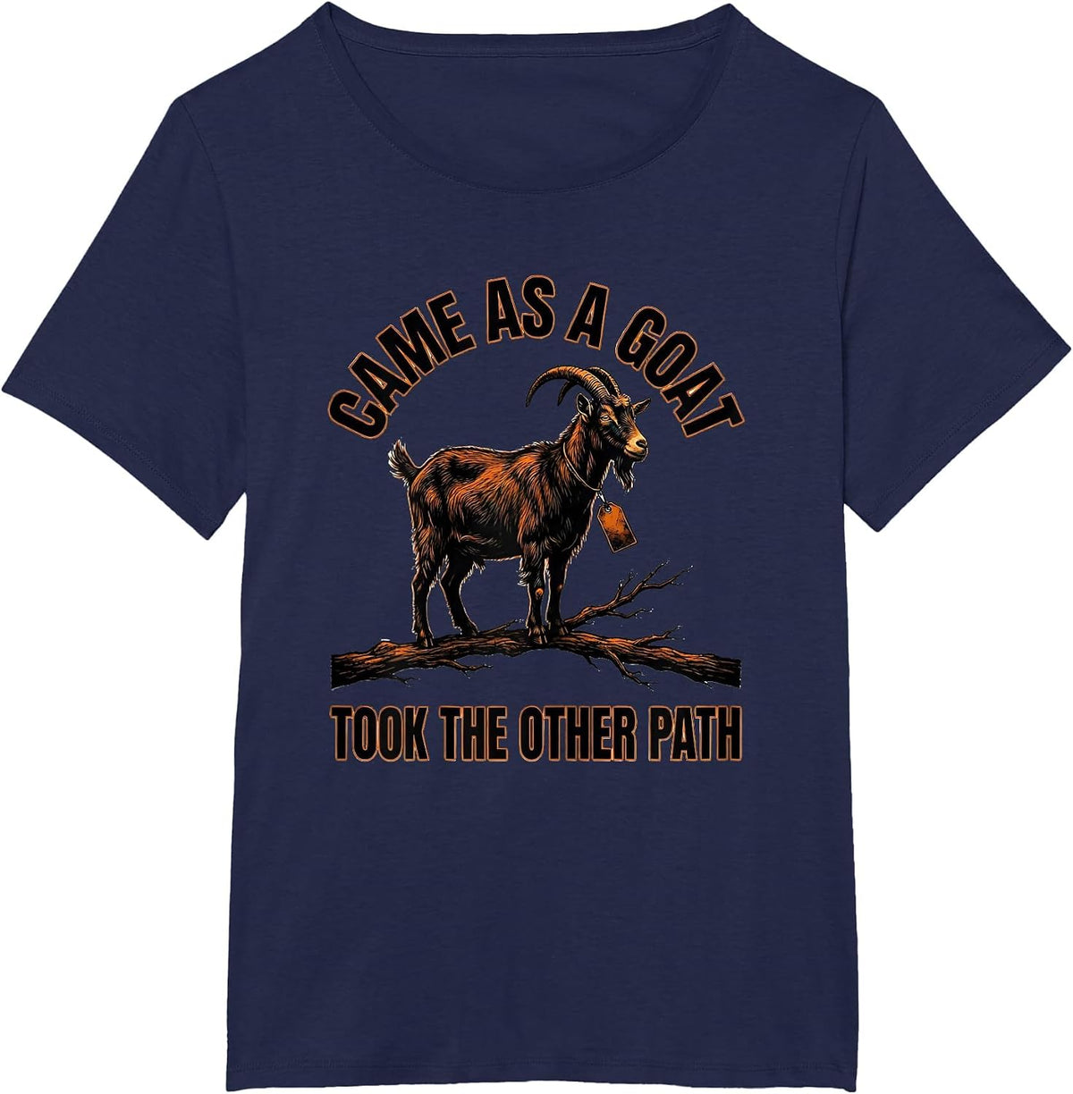 Women's Came As A Goat Took The Other Path Funny Goat Halloween T-Shirt - Navy Blue