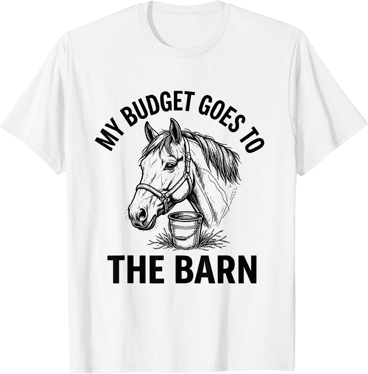 Men's My Budget Goes To The Barn Funny Horse Lover Equestrian T-Shirt - White