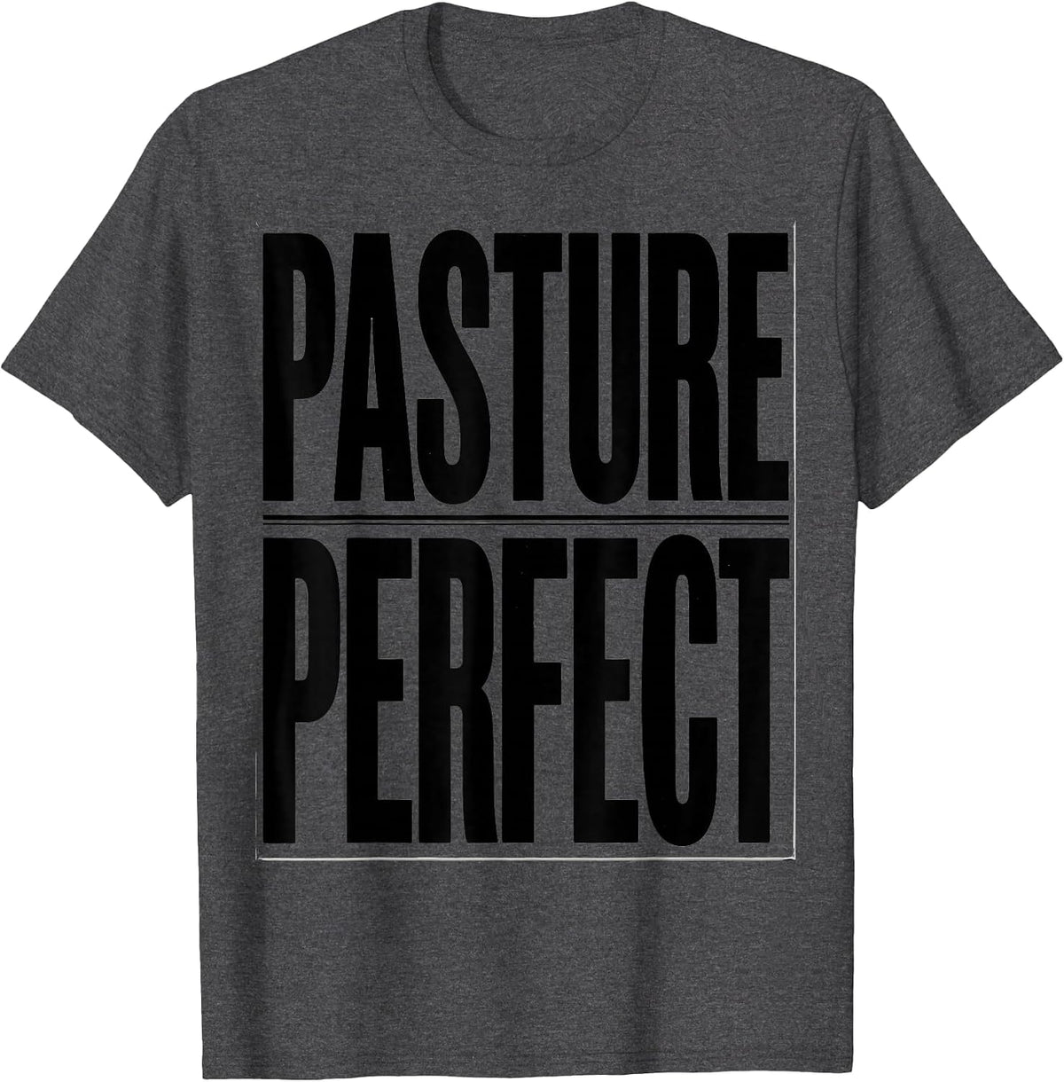 Pasture Perfect Cow Lover Graphic Design T-Shirt - Dark Heather Grey