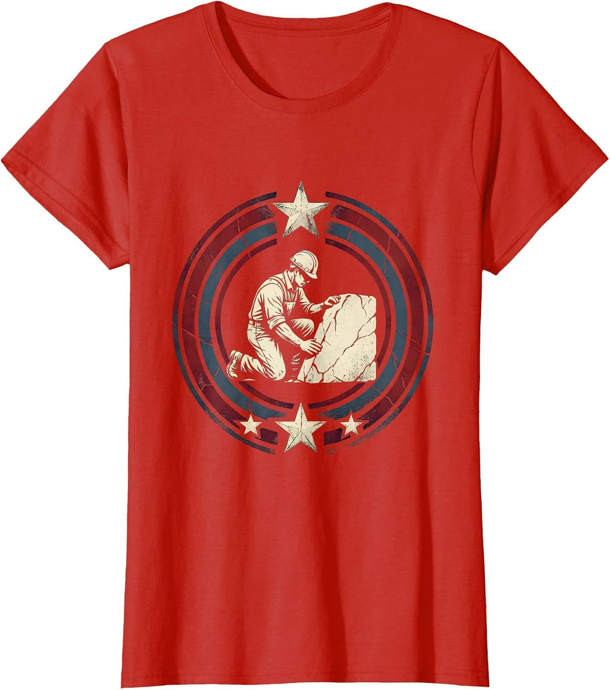 We The People Construction Worker Cornerstone Tee T-Shirt - Red