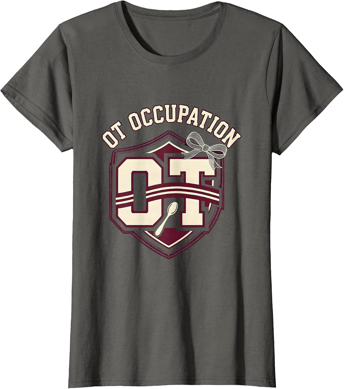 Women's OT Occupation Retro Playful Occupational Therapy OT Month T-Shirt - Asphalt Grey