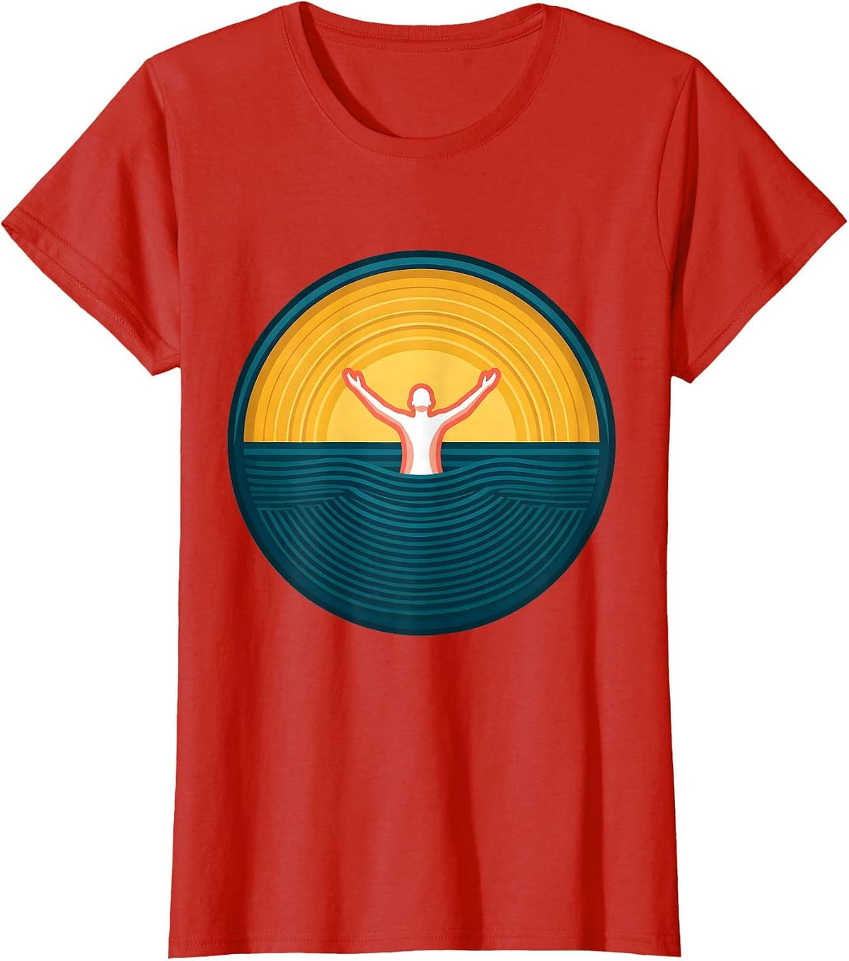 Mental Health Matters Rising From Darkness Design T-Shirt - Red