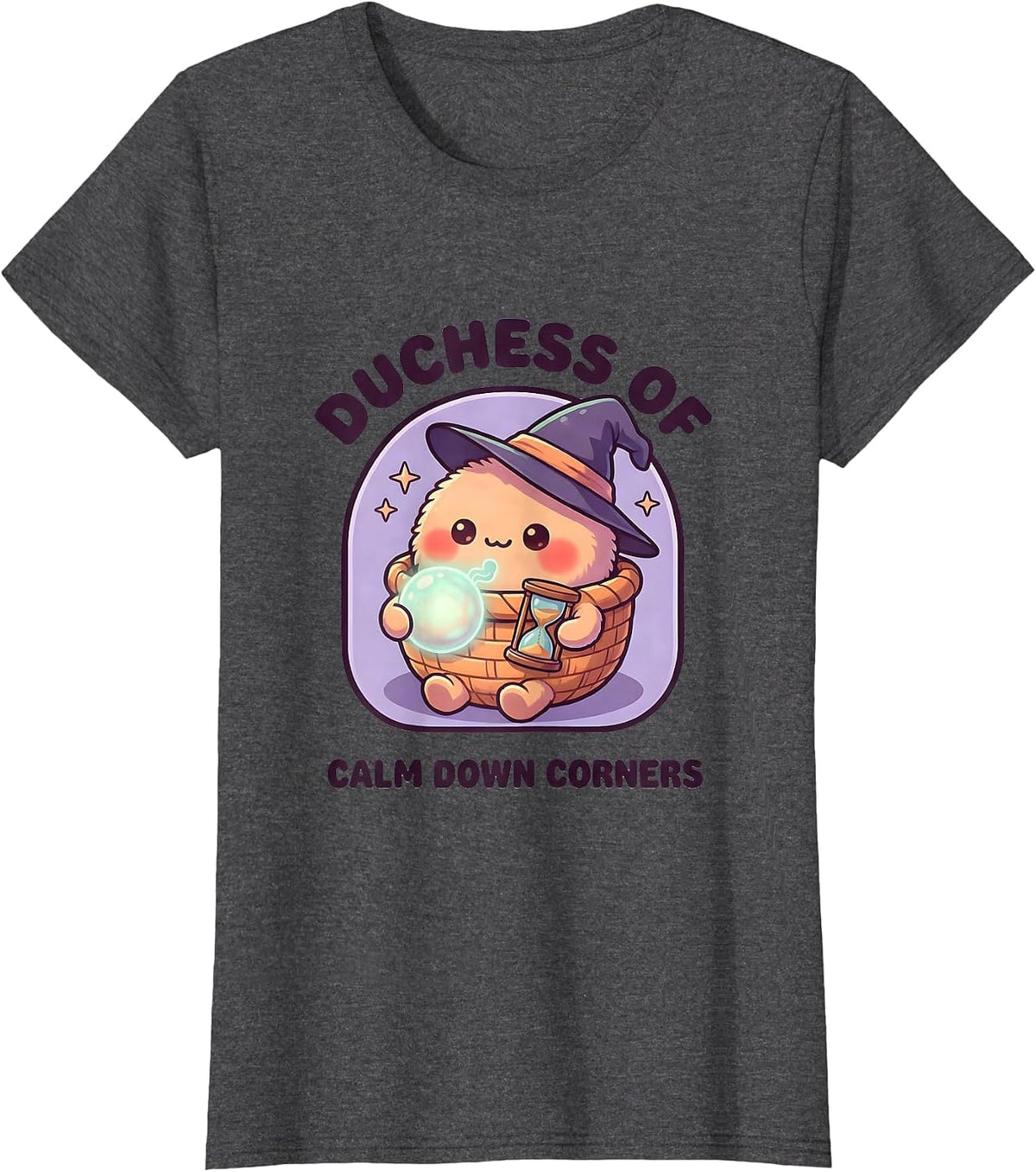 Women's Duchess of Calm Down Corners Cute Kawaii Halloween Teacher T-Shirt - Dark Heather Grey