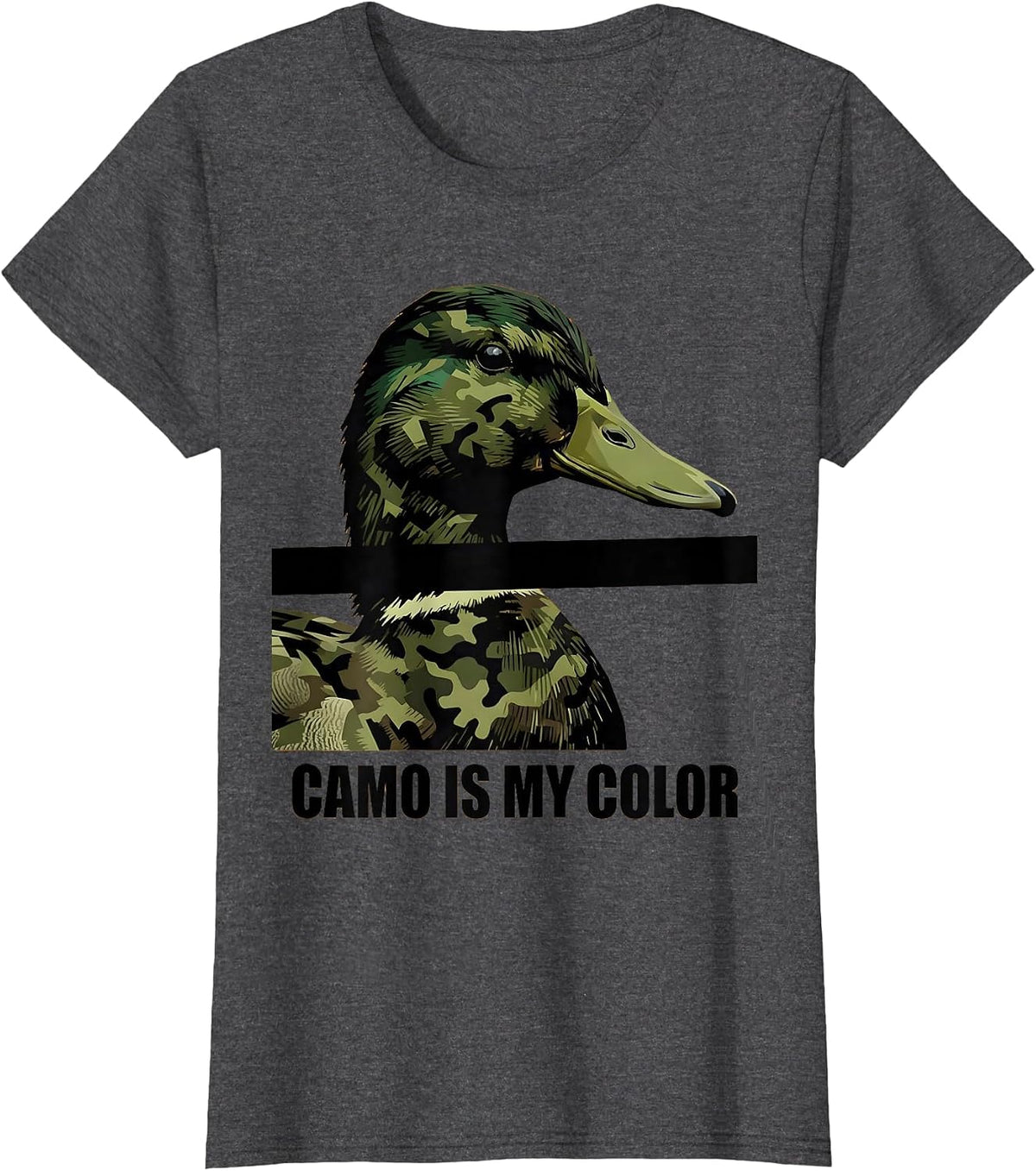 Women's Camo Is My Color Duck Hunting Design T-Shirt - Dark Heather Grey