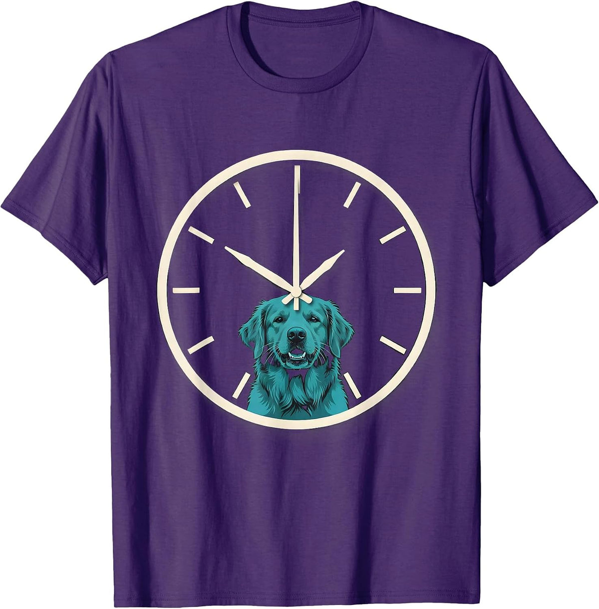 Retriever With Teal Duck Minimalist Wildlife Hunter Humor T-Shirt - Purple