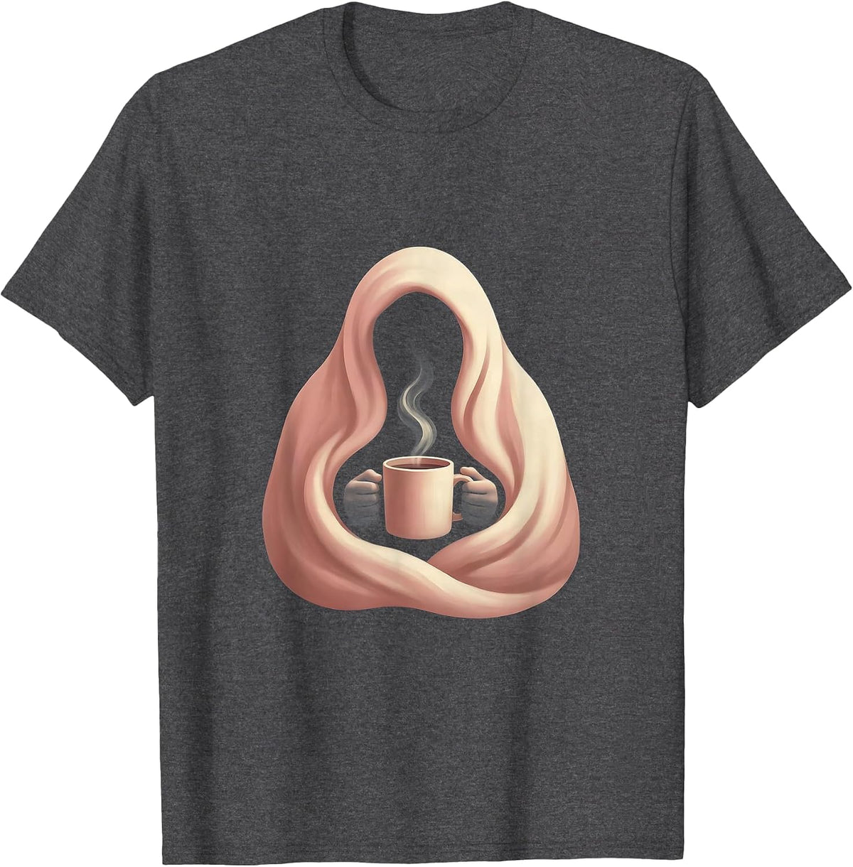 Cozy Blanket and Mug Mental Health Matters Design T-Shirt - Dark Heather Grey
