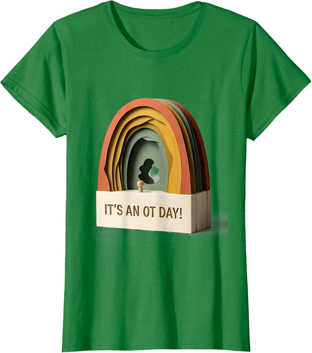 Women's It's An OT Day! Retro Occupational Therapy OT Month T-Shirt - Kelly Green