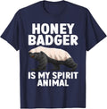 Best Honey Badger Art for Men Women Kids Animal Honey Badger T-Shirt - Navy Blue