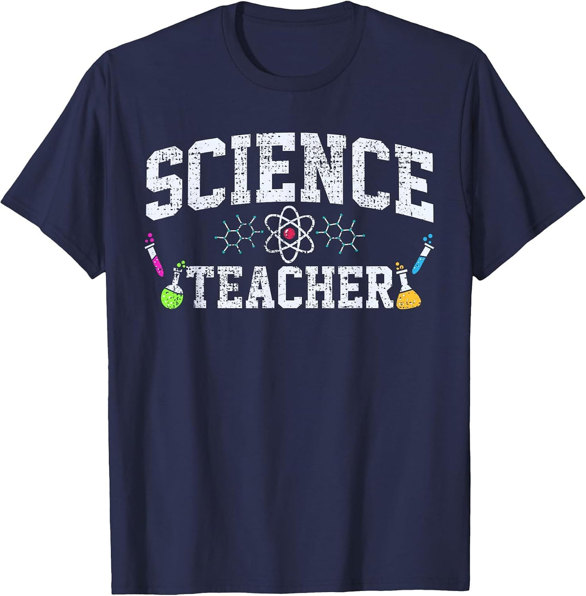 Science Teacher Chemist Physicist Vintage T-Shirt Tee for Men Women STEM Educators - Navy Blue