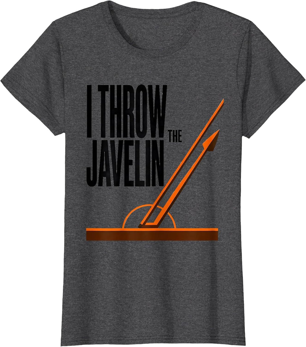 Women's I Throw The Javelin Brutalist Graphic Track and Field T-Shirt - Dark Heather Grey