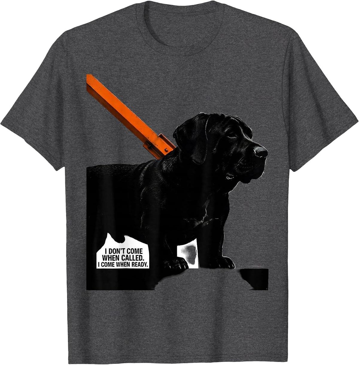 Men's I Don't Come When Called I Come When Ready Funny Basset T-Shirt - Dark Heather Grey