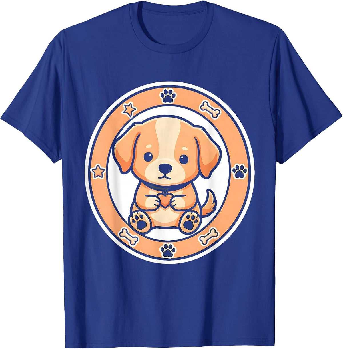 Cute Kawaii Puppy Hug Heart Dog Lover Gift T-Shirt - Royal Blue