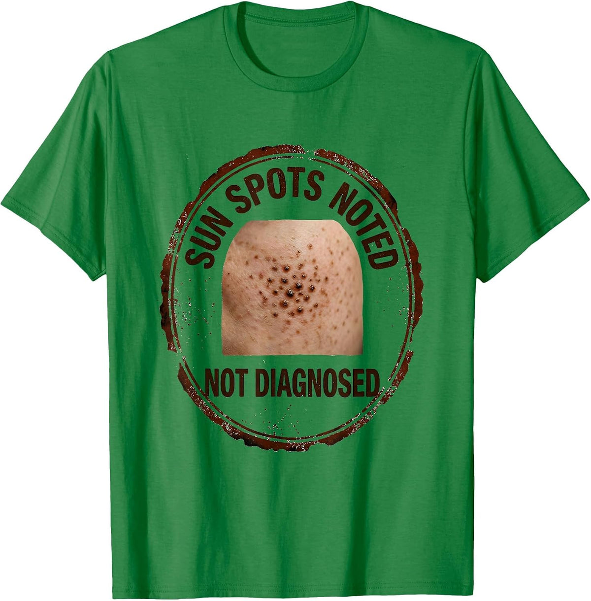 Men's Sun Spots Noted Not Diagnosed Funny Esthetician Skincare T-Shirt - Kelly Green
