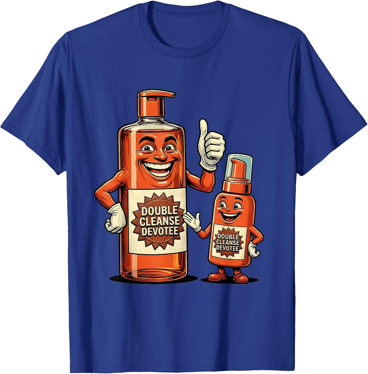 Double Cleanse Devotee K-Beauty Skincare Design T-Shirt - Royal Blue
