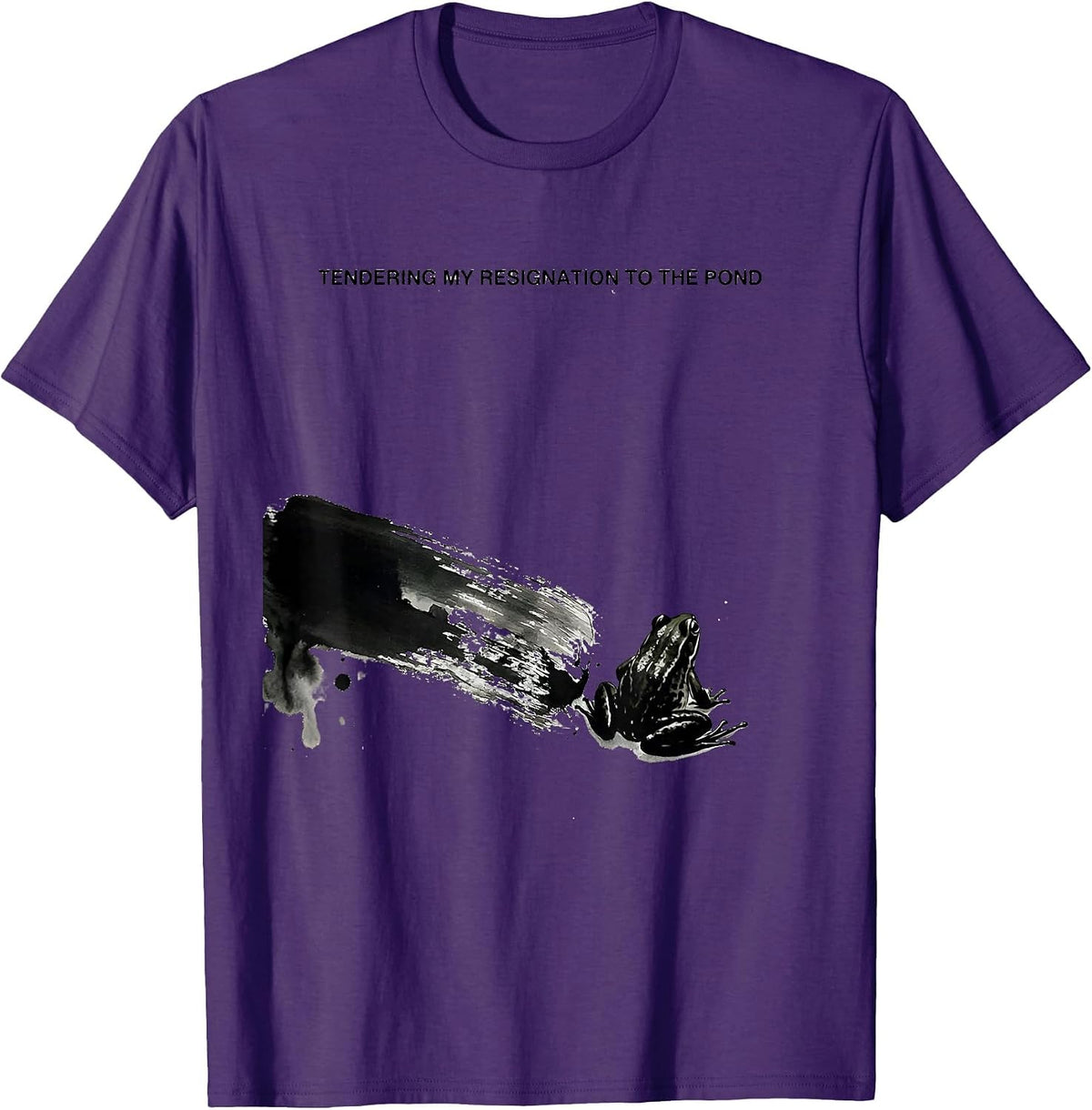 Tendering My Resignation To The Pond Funny Frog Meme Humor T-Shirt - Purple