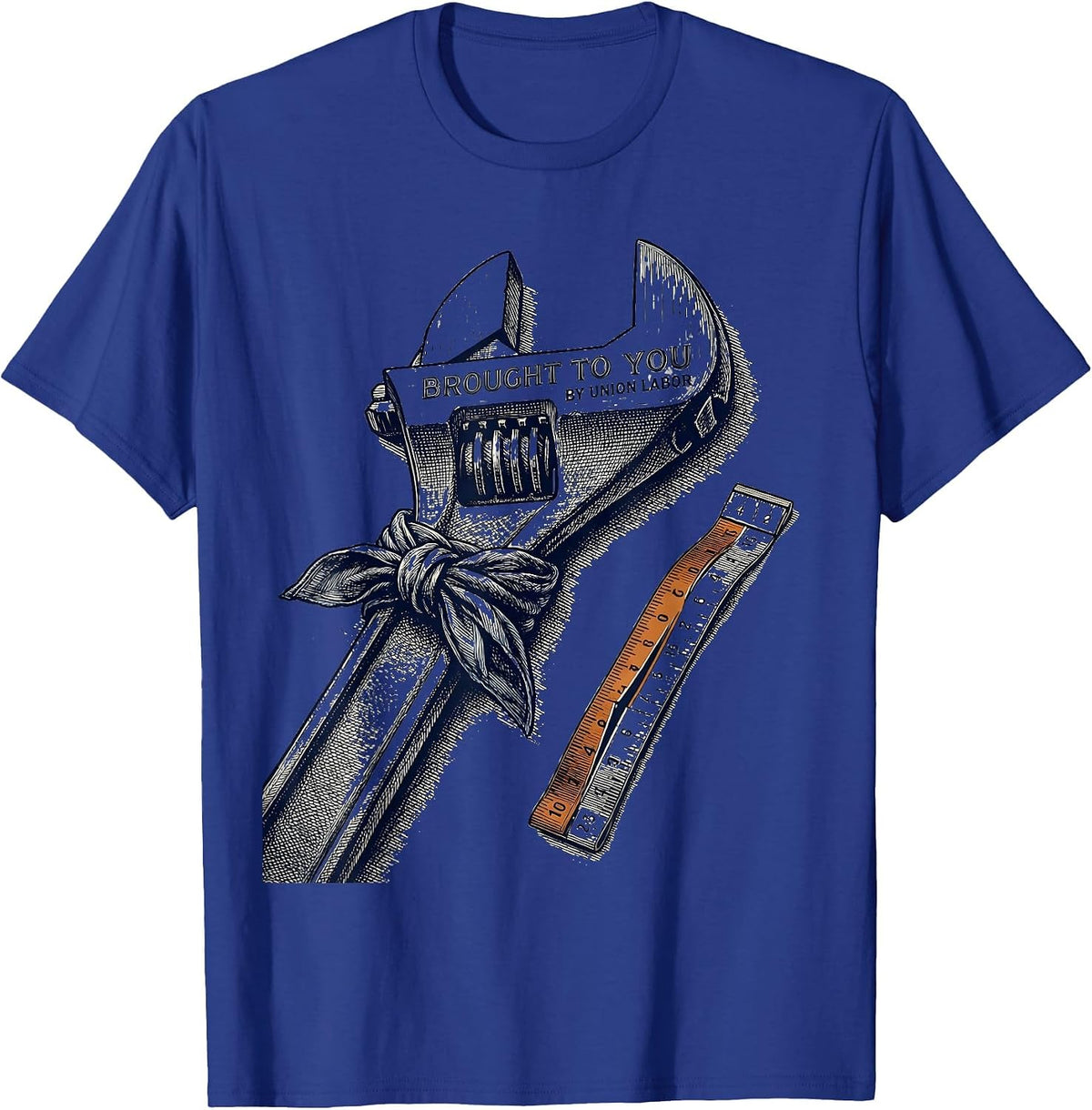 Brought To You By Union Labor Crosshatch Union Worker Pride T-Shirt - Royal Blue