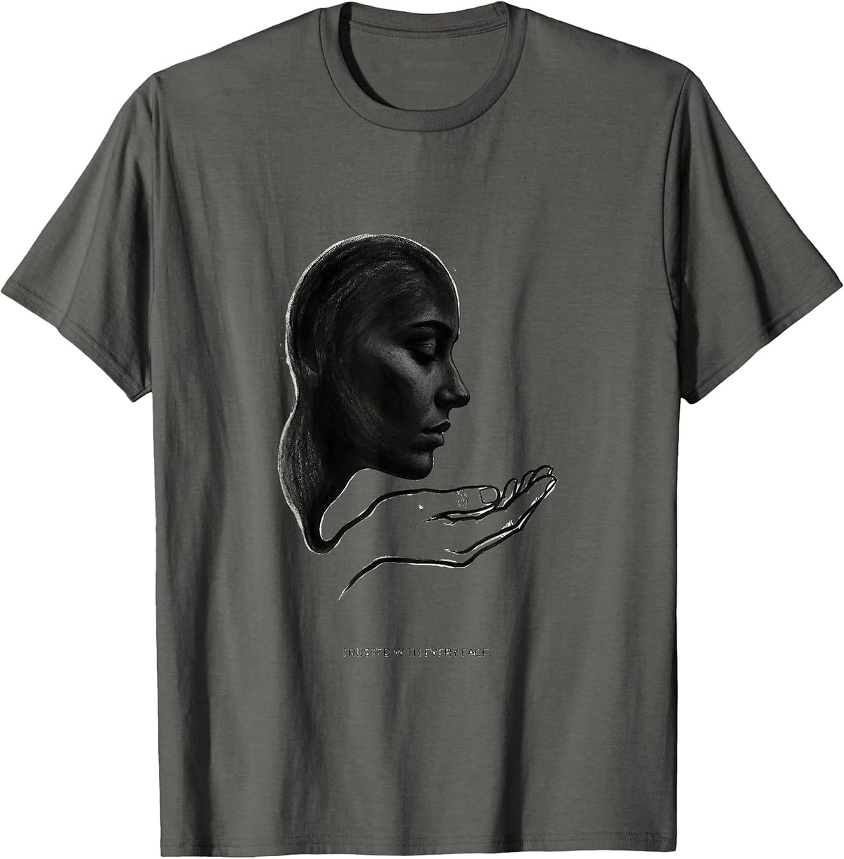Trusted With Every Face Minimalist Esthetician Gift T-Shirt - Asphalt Grey