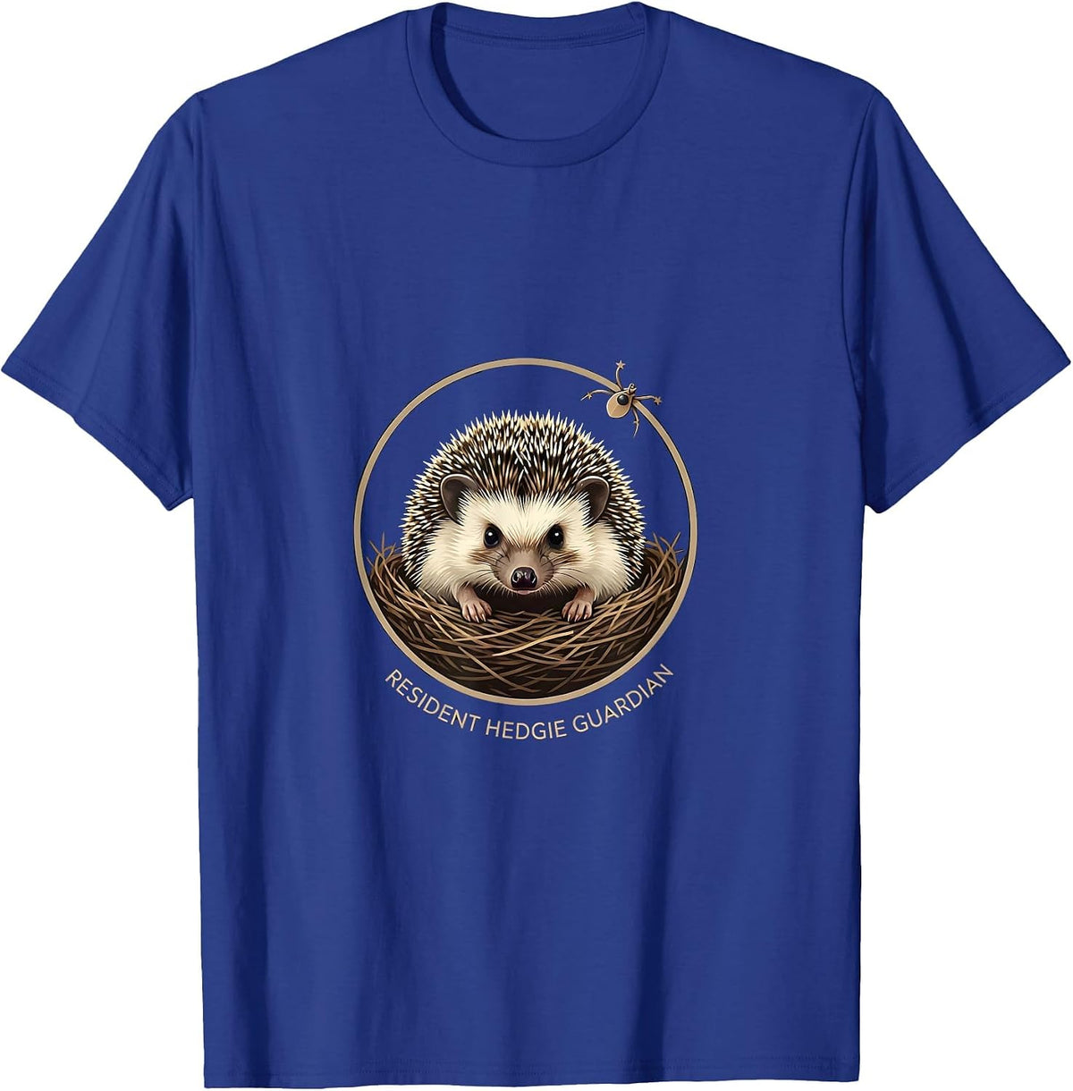 Men's Resident Hedgie Guardian Cute Hedgehog Pet Lover Humor T-Shirt - Royal Blue