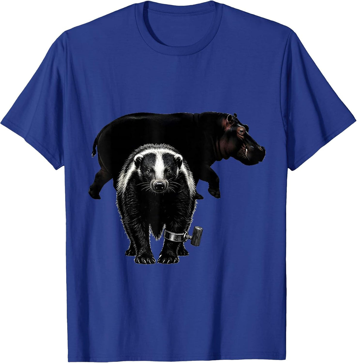 Honey Badger Fearless Attitude Wildlife Humor T-Shirt - Royal Blue
