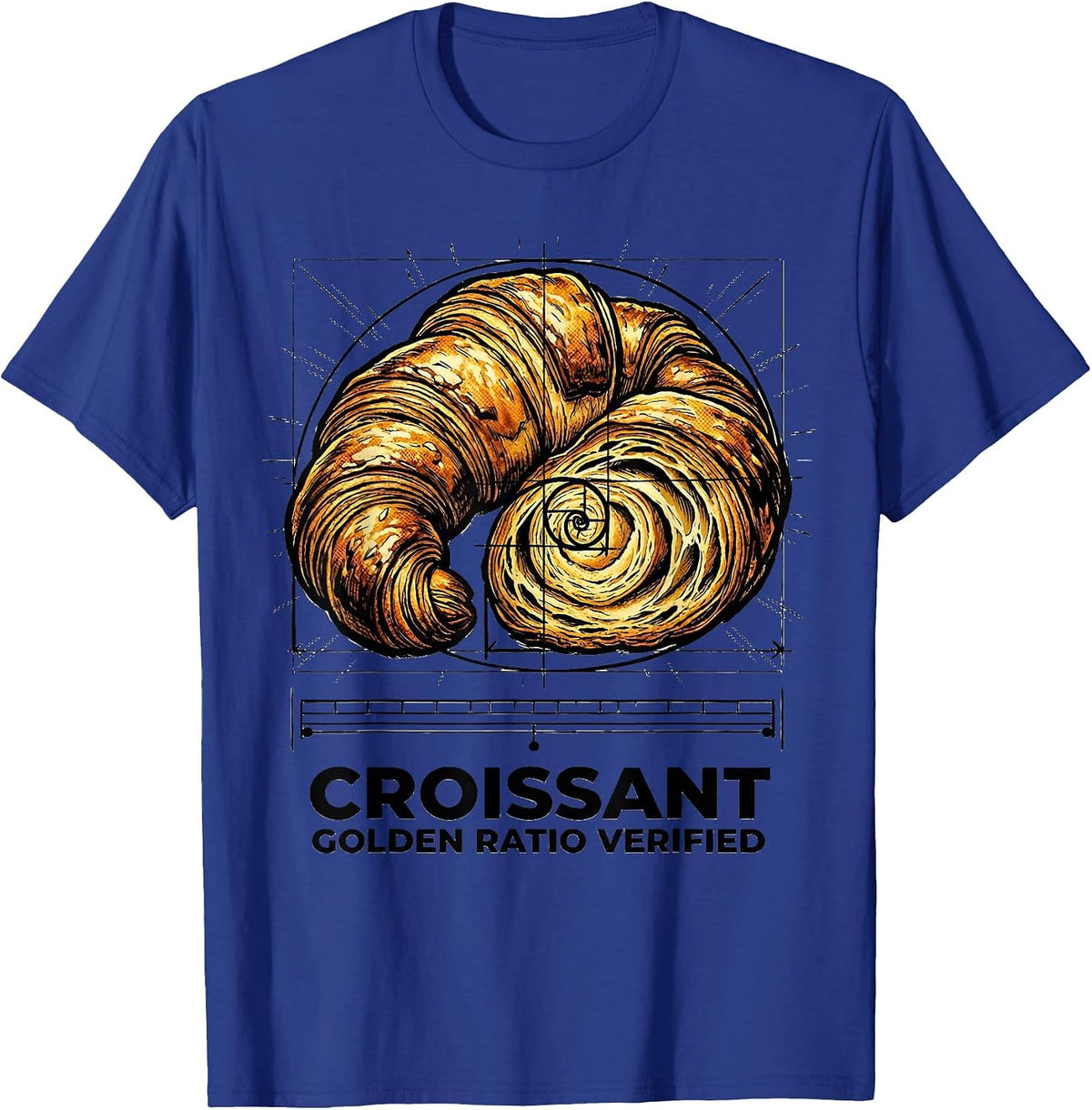 Men's Croissant, Golden Ratio Verified Comic Book Math Teacher T-Shirt - Royal Blue
