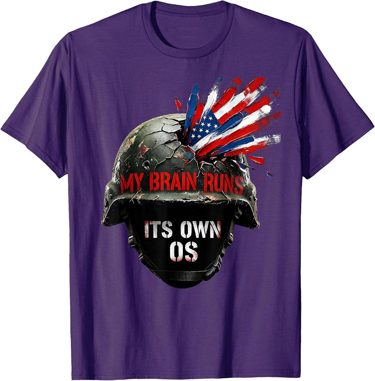 Men's My Brain Runs Its Own OS Neurodiversity Design T-Shirt - Purple