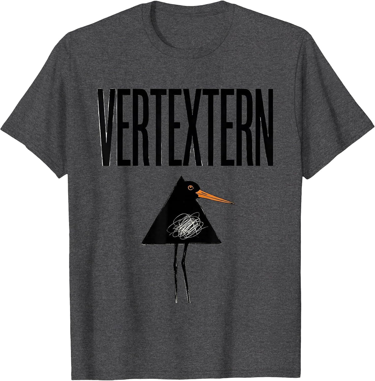 Vertextern Funny Geometric Seagull Pun Math Teacher Bird T-Shirt - Dark Heather Grey