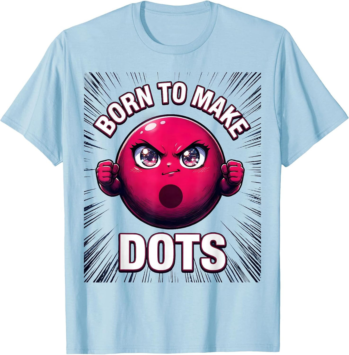 Men's Born to Make Dots Artistic Dot Design T-Shirt - Baby Blue