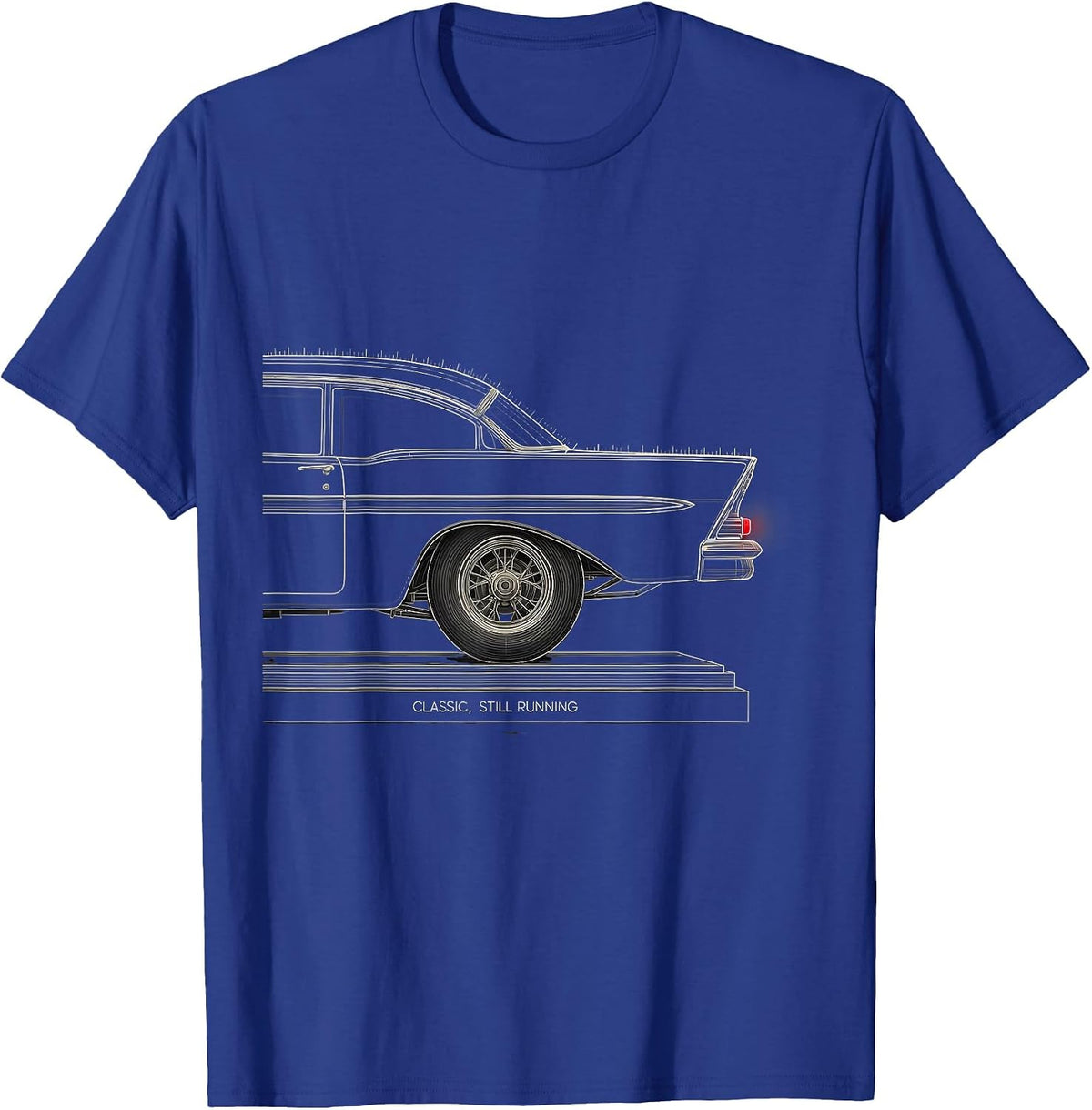 Classic Still Running Vintage Retro Muscle Car Racing T-Shirt - Royal Blue