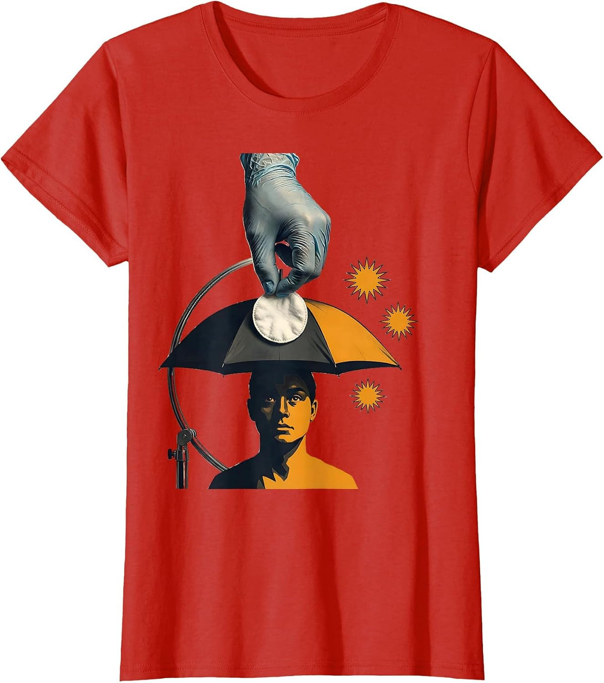 Gloved Hand Editorial Conceptual Esthetician Gift T-Shirt - Red