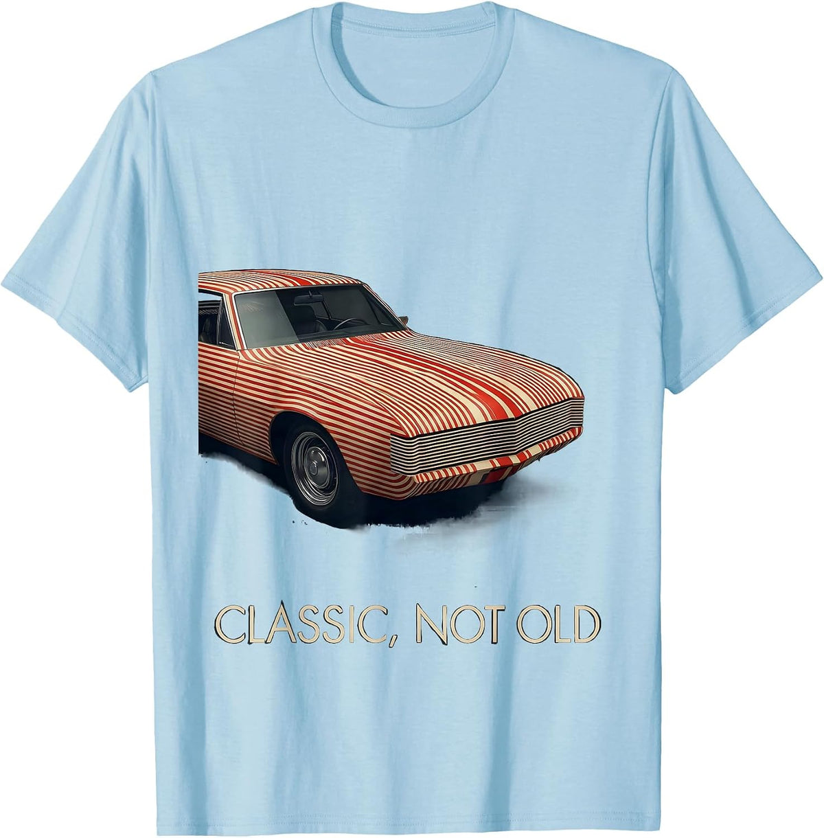Men's Classic Not Old Vintage Drag Coupe Racing Enthusiast Car T-Shirt - Baby Blue