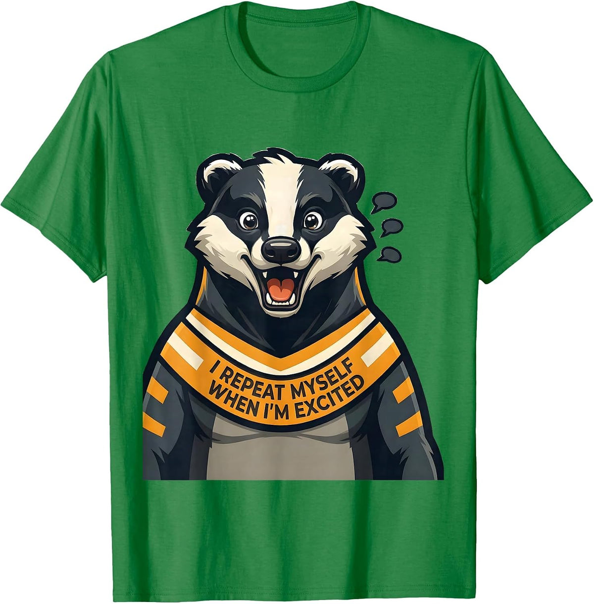 Men's I Repeat Myself When I'm Excited Funny Neurodiversity ADHD T-Shirt - Kelly Green