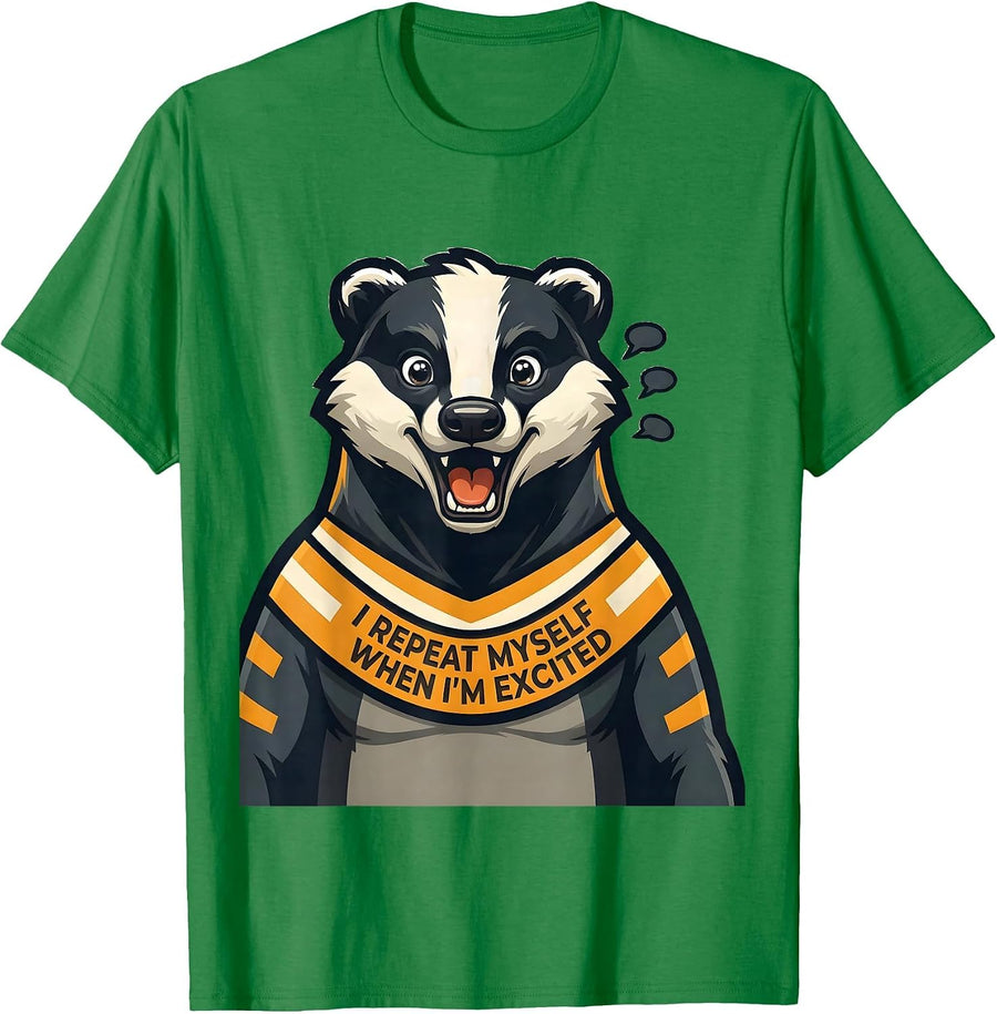 Men's I Repeat Myself When I'm Excited Funny Neurodiversity ADHD T-Shirt - Kelly Green