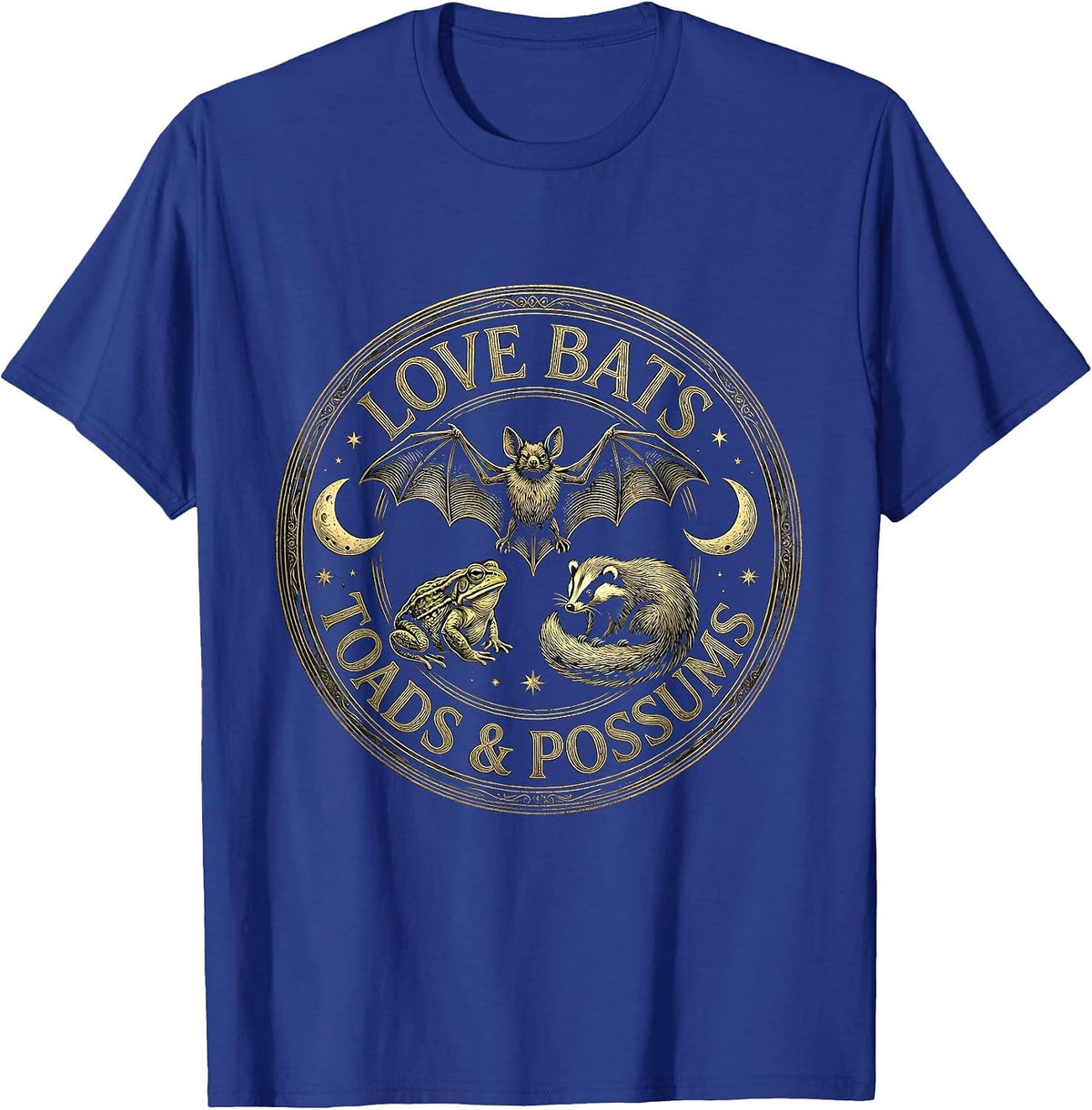 Men's Love Bats, Toads & Possums Mystic Celestial Nature Lover T-Shirt - Royal Blue