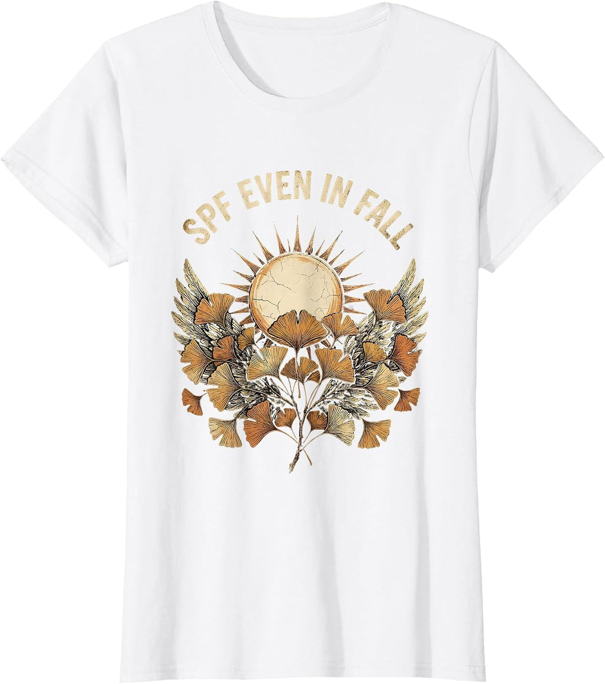 SPF Even In Fall K-Beauty Skincare Design T-Shirt - White