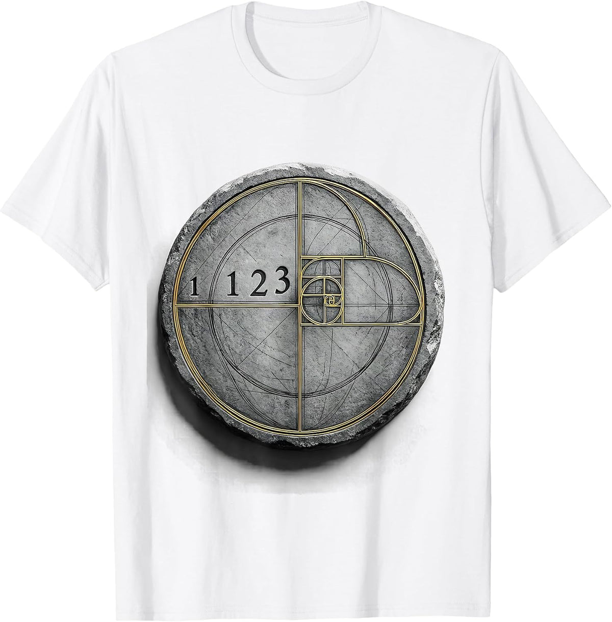 Men's 1 1 2 3 Fibonacci Spiral Sacred Geometry Math Enthusiast T-Shirt - White
