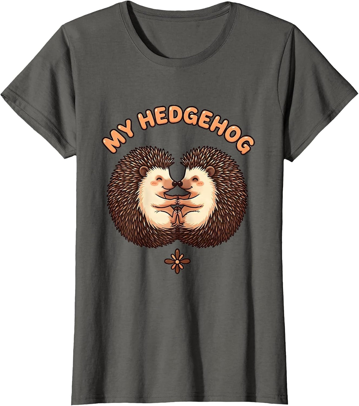Women's My Hedgehog Cute Kawaii Hedgehog Lover Animal Humor T-Shirt - Asphalt Grey
