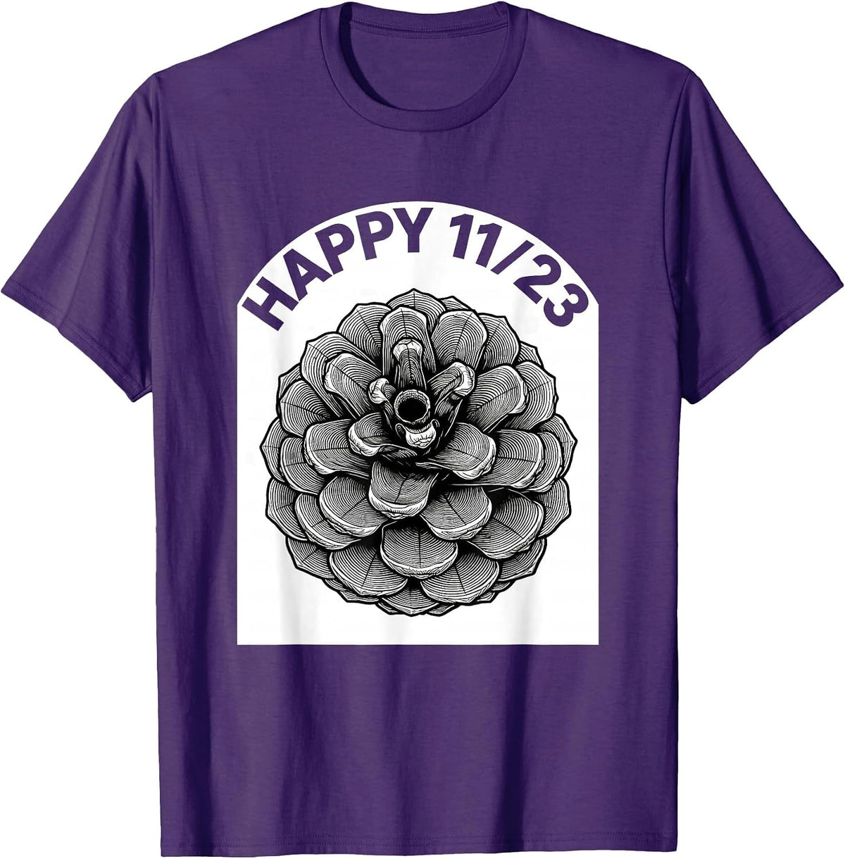 Men's Happy 11/23 Fibonacci Spiral Ratio Sacred Geometry Math T-Shirt - Purple