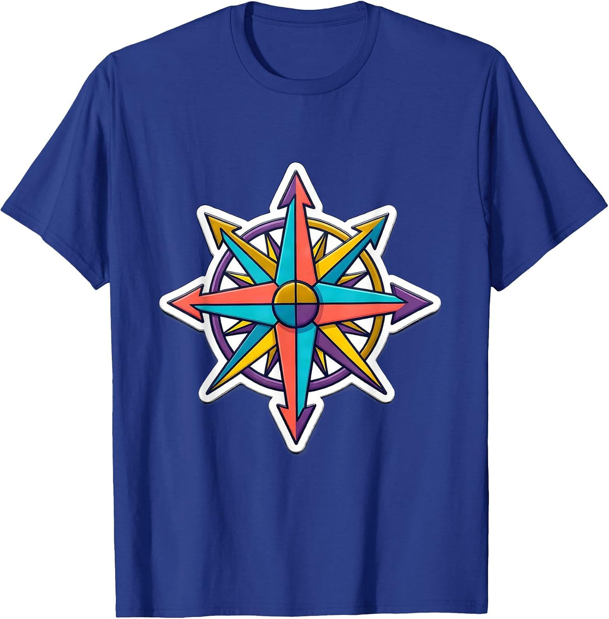 Neurodiversity Compass Rose All Directions Art T-Shirt - Royal Blue