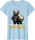 Women's Default Setting: Honey Badger Funny Animal Lover Sarcastic T-Shirt - Baby Blue